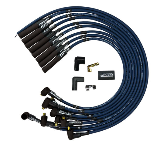 Moroso Chevrolet Big Block Ignition Wire Set - Ultra 40 - Unsleeved - Non-HEI - Over Valve - Blue