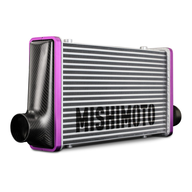 Mishimoto Universal Carbon Fiber Intercooler - Matte Tanks - 525mm Silver Core - C-Flow - C V-Band