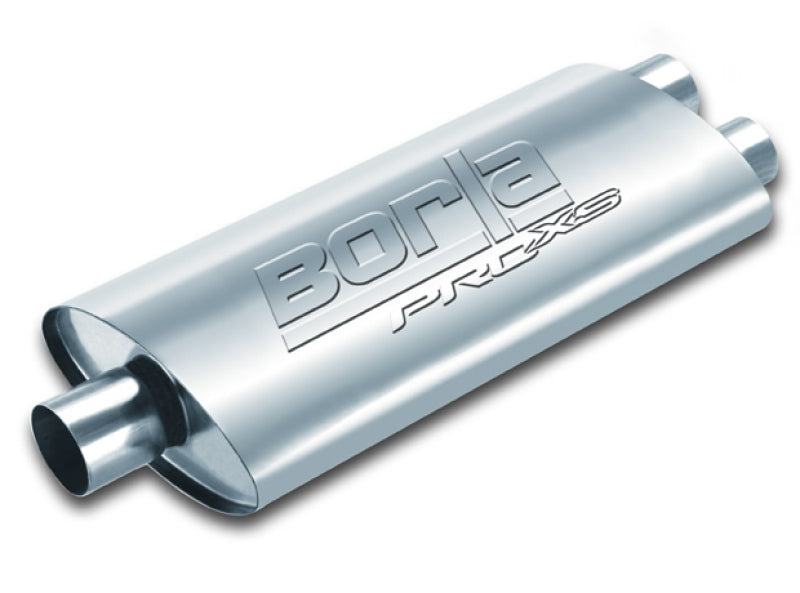 Borla Pro-XS 3in, 2-1/2in, 19in x 9-1/2in x 4in Oval Cen/Dual Turbo XL Muffler