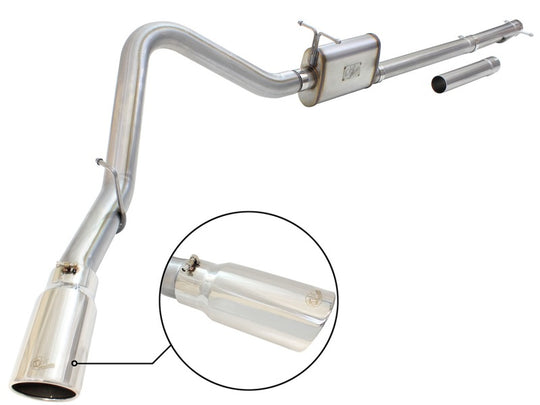 aFe MACHForce XP Exhaust 3in-3.5in SS Single Side Ext CB w/ Polish Tip 99-04 Ford F-250 V8 5.4L/6.8L