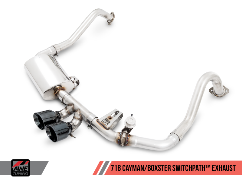 AWE Tuning Porsche 718 Boxster / Cayman SwitchPath Exhaust (PSE Only) - Diamond Black Tips