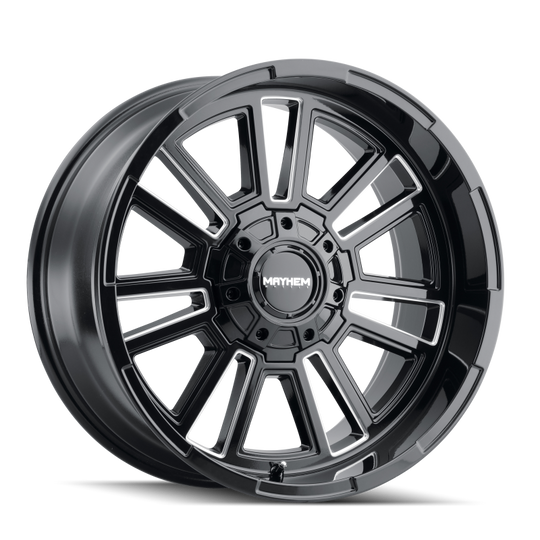 Mayhem 8115 Apollo 20x10 / 8x170 BP / -19mm Offset / 125.2mm Hub Black w/ Milled Spokes Wheel