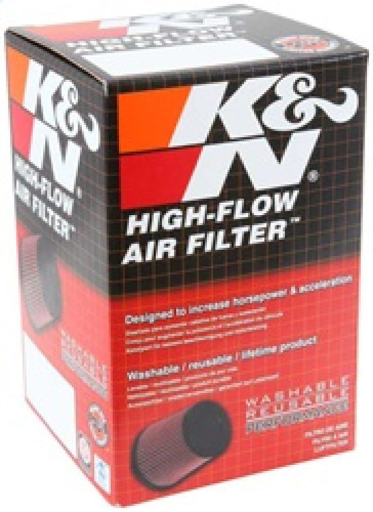 K&amp;N Filter Universal Rubber Round Straight Filter 20 Deg Angled 2-7/16in Flange 3-3/4in OD 4in H