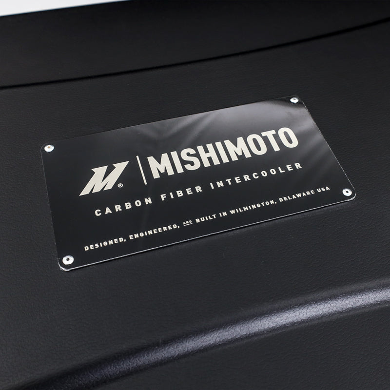 Mishimoto Universal Carbon Fiber Intercooler - Gloss Tanks - 450mm Black Core - C-Flow - GR V-Band