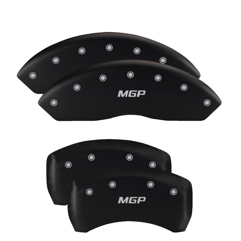 MGP 4 Caliper Covers Engraved Front & Rear MGP Matte Black finish silver ch