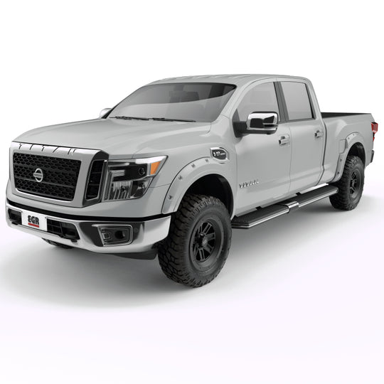 EGR 16+ Nissan Titan XD Bolt-On Look Color Match Fender Flares - Set - Blizzard