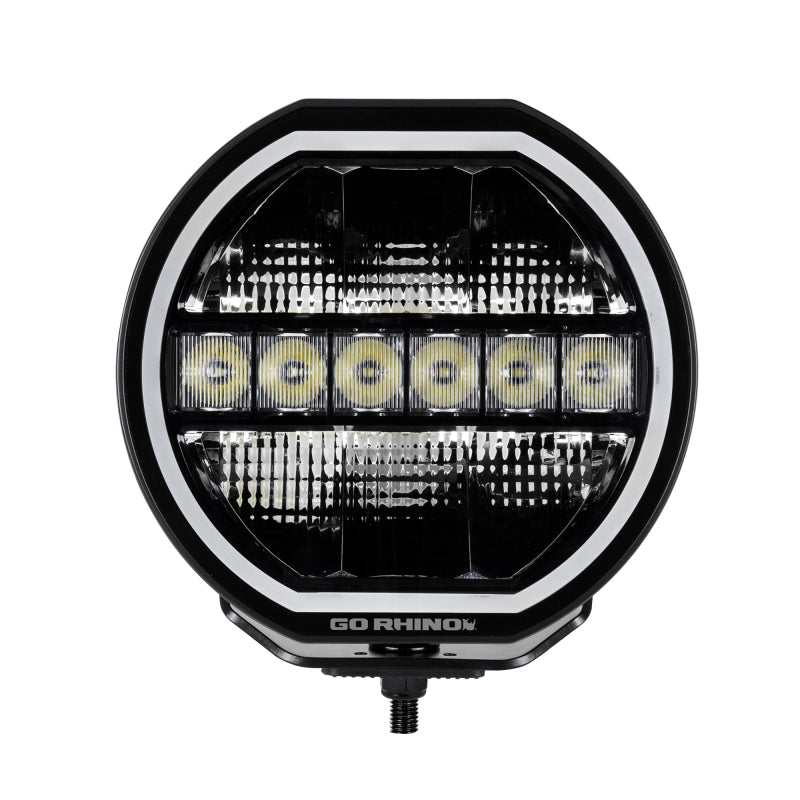 Go Rhino Xplor Blackout Series Maxline LED Hi/Low Beam w/Multi DRL (Surface Mount) 9in. - Blk