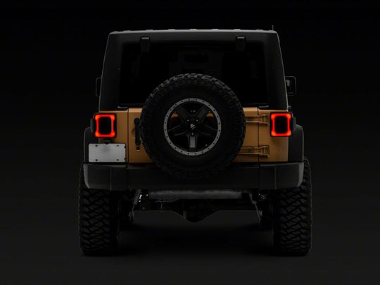 Raxiom 07-18 Jeep Wrangler JK Axial Series Carver LED Tail Lights- Blk Housing (Smoked Lens)