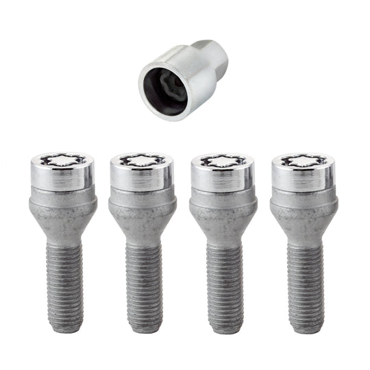 McGard Wheel Lock Bolt Set - 4pk. (Cone Seat) M12X1.5 / 17mm Hex / 31.7mm Shank Length - Chrome