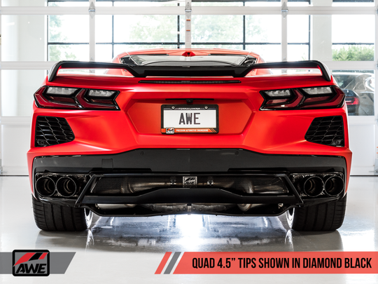 AWE Tuning 2020 Chevrolet Corvette (C8) Track Edition Exhaust - Quad Diamond Black Tips