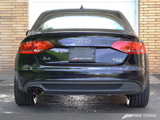 AWE Tuning Audi B8 A4 Touring Edition Exhaust - Single Side Diamond Black Tips