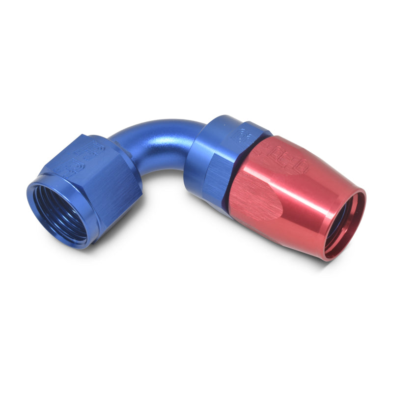 Russell Performance -10 AN Red/Blue 90 Degree Full Flow Hose End