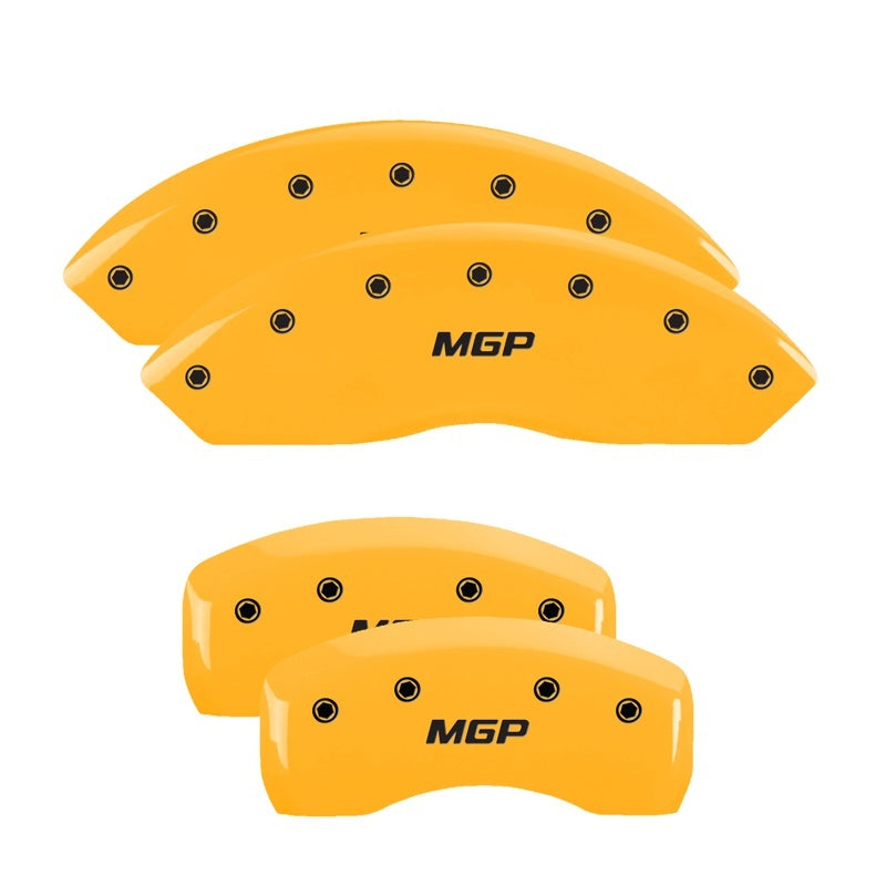 MGP 4 Caliper Covers Engraved Front & Rear MGP Yellow Finish Black Characters 2005 BMW 525I