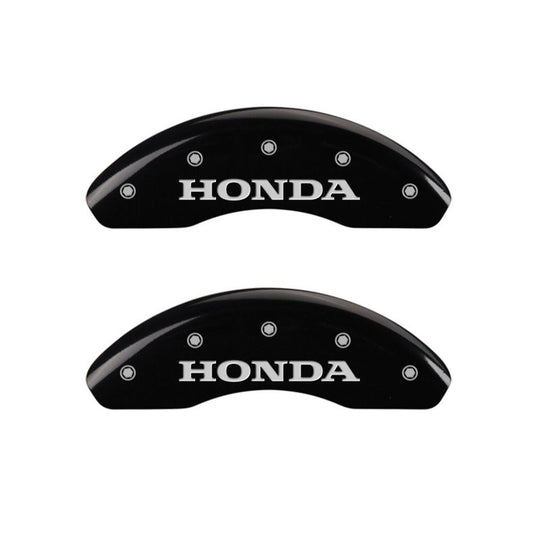 MGP 4 Caliper Covers Engraved Front & Rear Honda Black Finish Silver Char 2017 Honda Civic