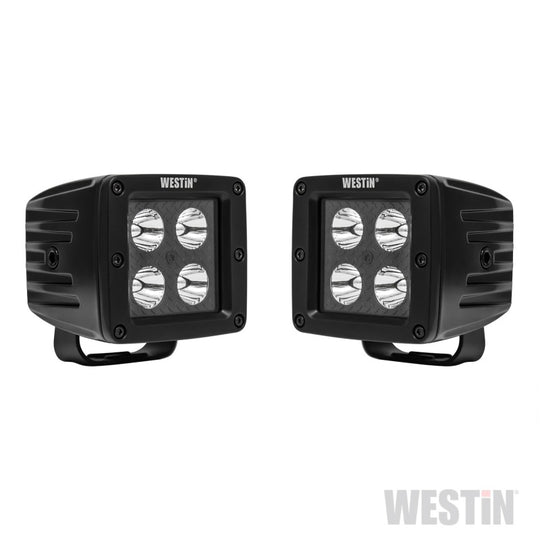 Westin HyperQ LED Auxiliary Lights 3in x 3in cube 20w Flood - Black