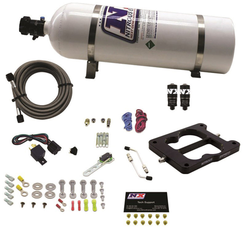 Nitrous Express Q-Jet/Holley Spread Bore Hitman Plus Nitrous Kit (50-200HP) w/15lb Bottle