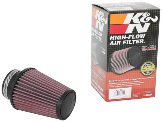 K&amp;N Universal Clamp-On Air Filter 3in Flange ID x 5in Base OD x 3.5in Top OD x 6in Height
