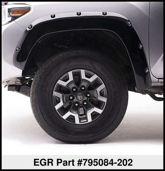 EGR 16+ Toyota Tacoma w/Mudflap Bolt-On Look Color Match Fender Flares - Set - Black