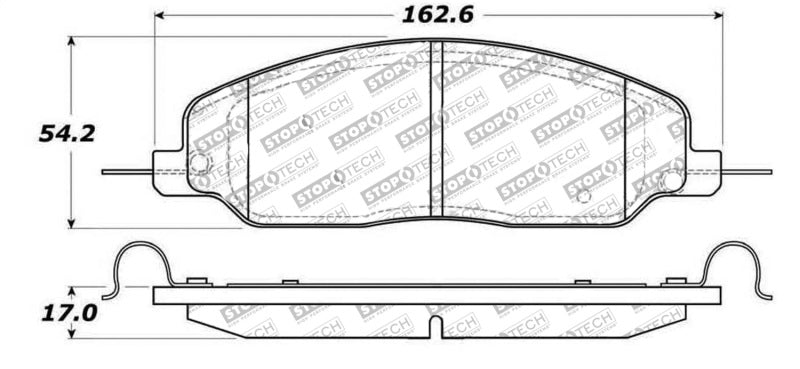 StopTech Performance 05-09 Ford Mustang Cobra/Mach 1 V6/GT / 10 Shelby/Shelby GT Front Brake Pads