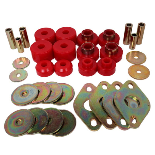 Energy Suspension Body Mount Set-Reg Access &amp; Dbl Cab - Red