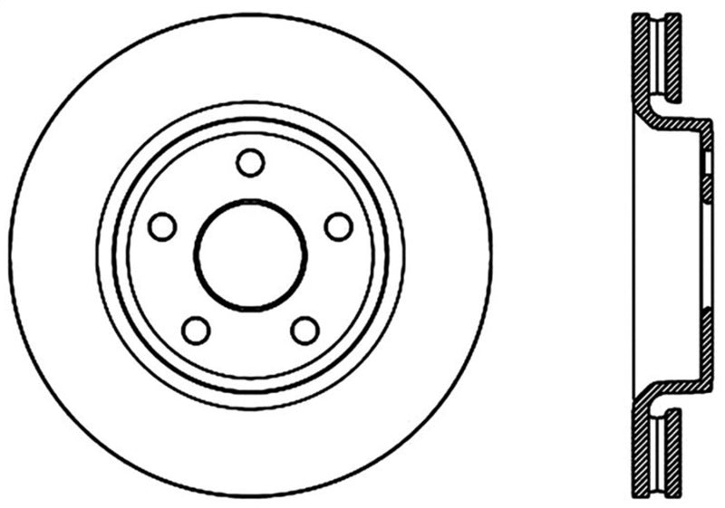 StopTech Slotted Sport Front Left Brake Rotor 11-17Jeep Grand Cherokee (Exludes SRT8)