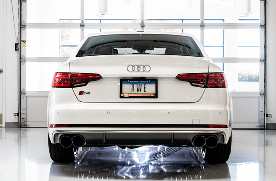 AWE Tuning Audi B9 S5 Sportback Track Edition Exhaust - Non-Resonated (Black 102mm Tips)