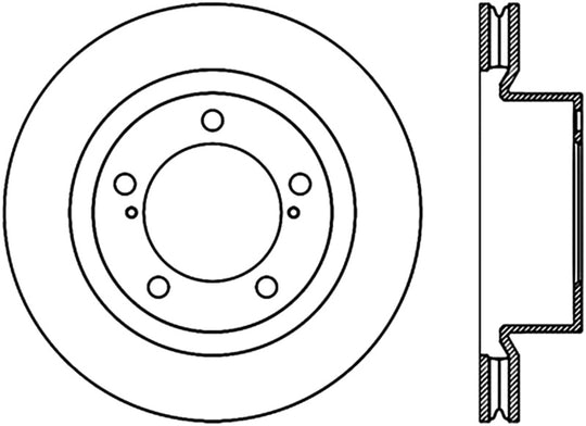 StopTech 08-11 Lexus LX570 Slotted & Drilled Front Right Rotor