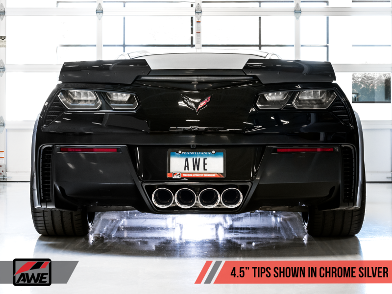 AWE Tuning 14-19 Chevy Corvette C7 Z06/ZR1 (w/o AFM) Touring Edition Axle-Back Exhaust w/Chrome Tips