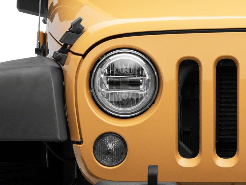 Raxiom 97-18 Jeep Wrangler TJ & JK Axial 7-In LED Headlights w/ DRL- Chrome Housing (Clear Lens)