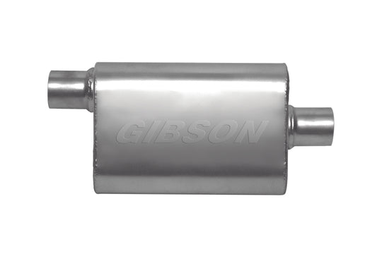 Gibson CFT Superflow Offset/Center Oval Muffler - 4x9x13in/2in Inlet/2.25in Outlet - Stainless