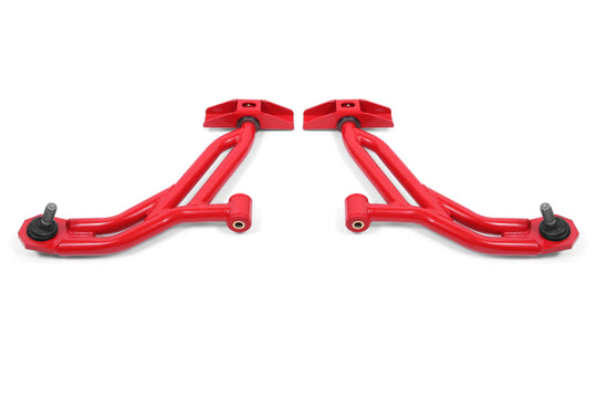 BMR 10-14 Ford Mustang / Shelby GT500 Non-Adj. Lower A-Arms (Poly/Delrin) - Red