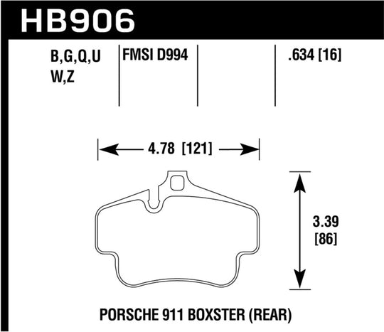 Hawk 02-10 Porsche 911 DTC-30 Rear Race Pads