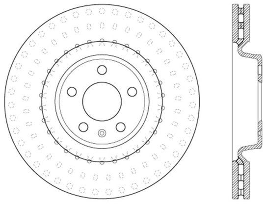 StopTech 12 Audi A6 Quattro/11-12 A7 Quattro/13 Q5/7-11/13 S4/12 S5 Front Left Drilled Cryo Rotor