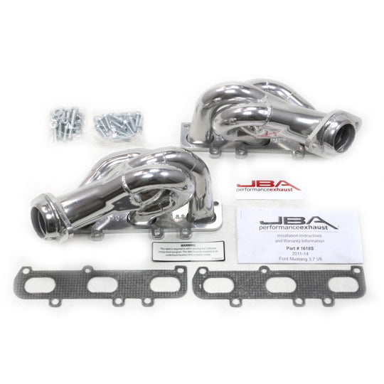 JBA 11-17 Ford Mustang 3.7L V6 1-5/8in Primary Silver Ctd Cat4Ward Header