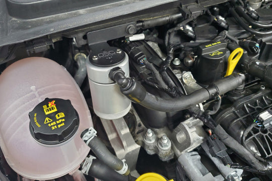 J&L 16-19 Ford Escape 1.5L EcoBoost Passenger Side Oil Separator 3.0 - Clear Anodized