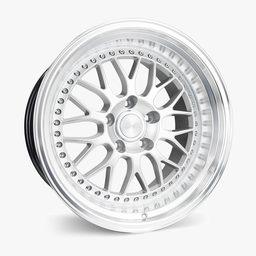 SR01 18X10.5 5x108 (Custom Drill) +22 HYPER SILVER Face MACHINED LIP Lip
