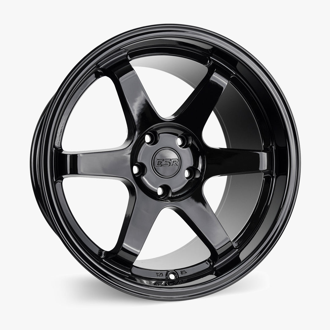 SR07 18X9.5 5X115 (CUSTOM DRILL) +22 GLOSS BLACK FACE GLOSS BLACK LIP