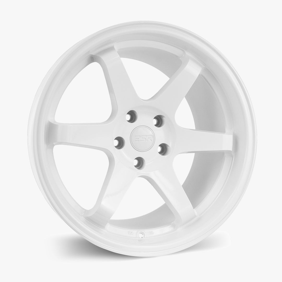 SR07 18X9.5 5X110 (CUSTOM DRILL) +35 GLOSS WHITE FACE GLOSS WHITE LIP