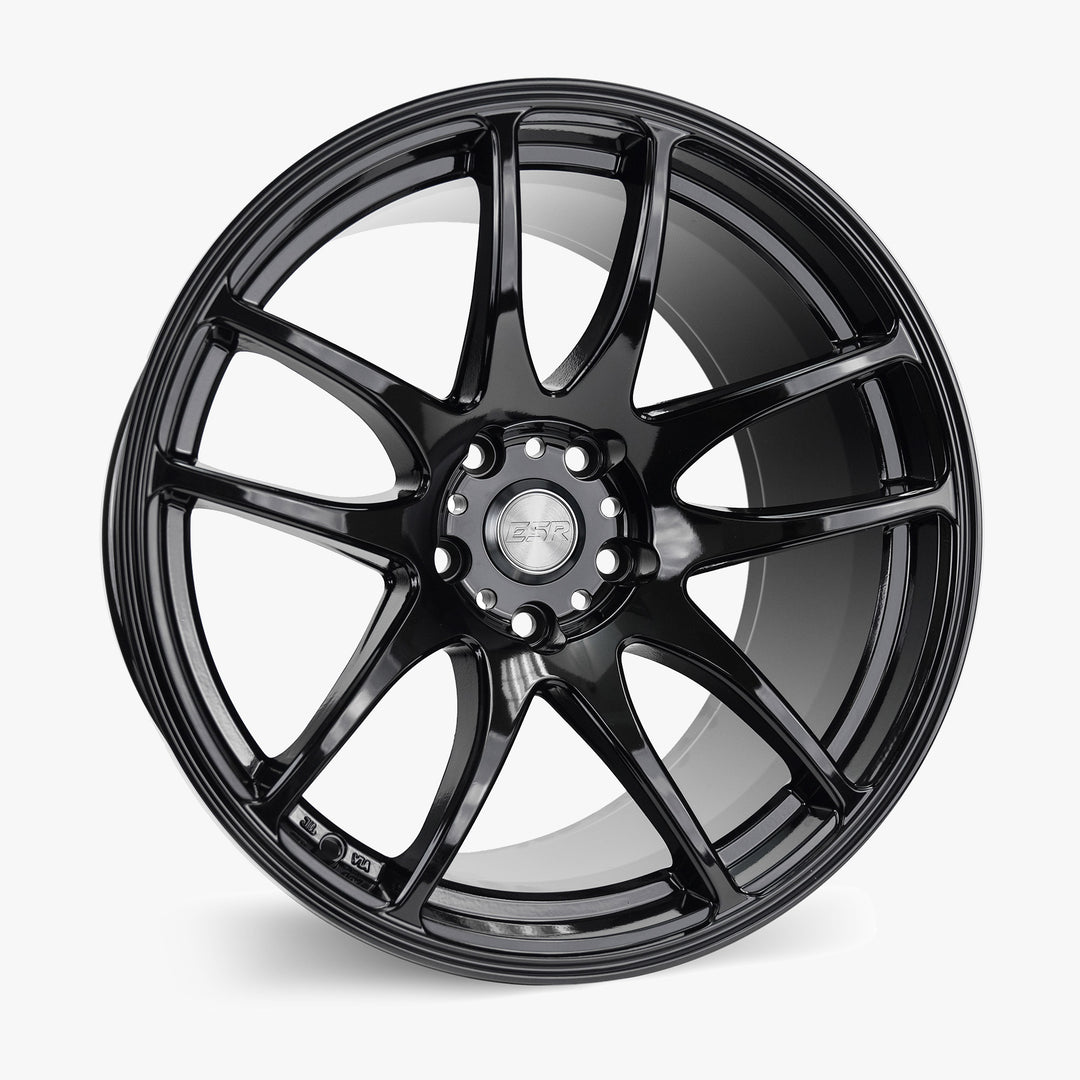 SR08 18X9.5 5X120 (CUSTOM DRILL) +35 GLOSS BLACK FACE GLOSS BLACK LIP